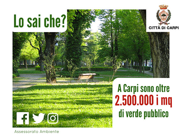 A Carpi sono oltre 2.500.000 i mq di verde pubblico