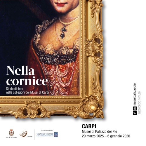 locandina Nella cornice. Storie dipinte nelle collezioni dei Musei di Carpi
